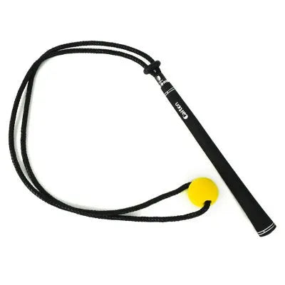 Black golf swing practice rope trainer with silicone elastic string extended for training