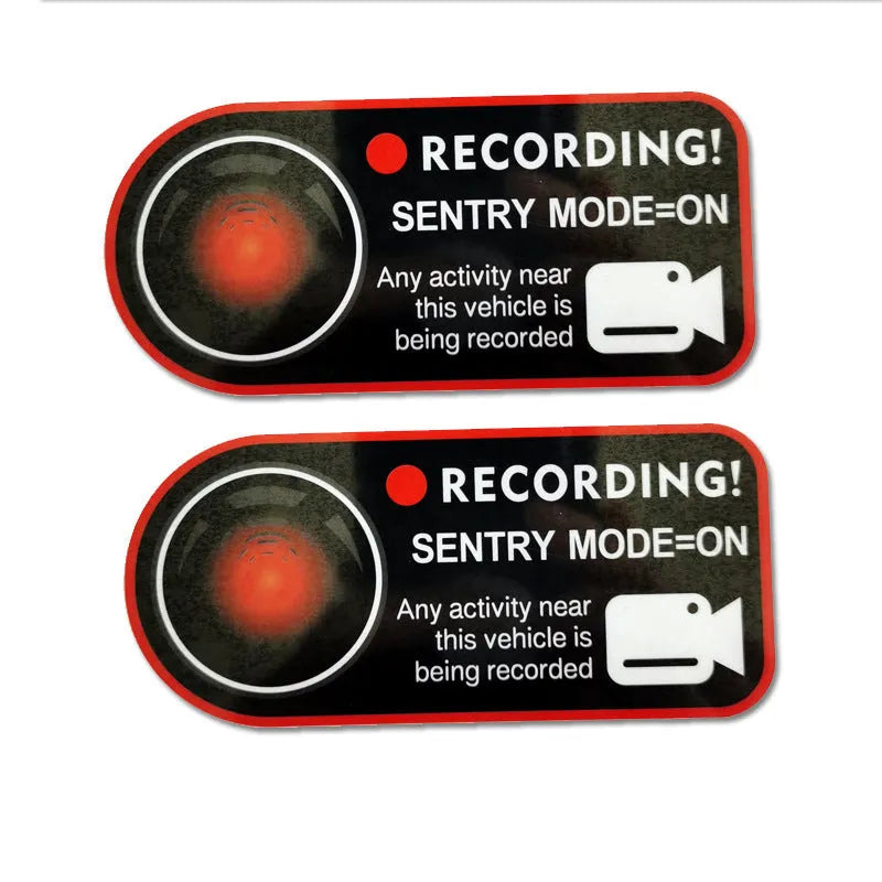 Tesla Sentry Mode electrostatic warning sticker 11x5cm for Model 3 Y S X vehicles