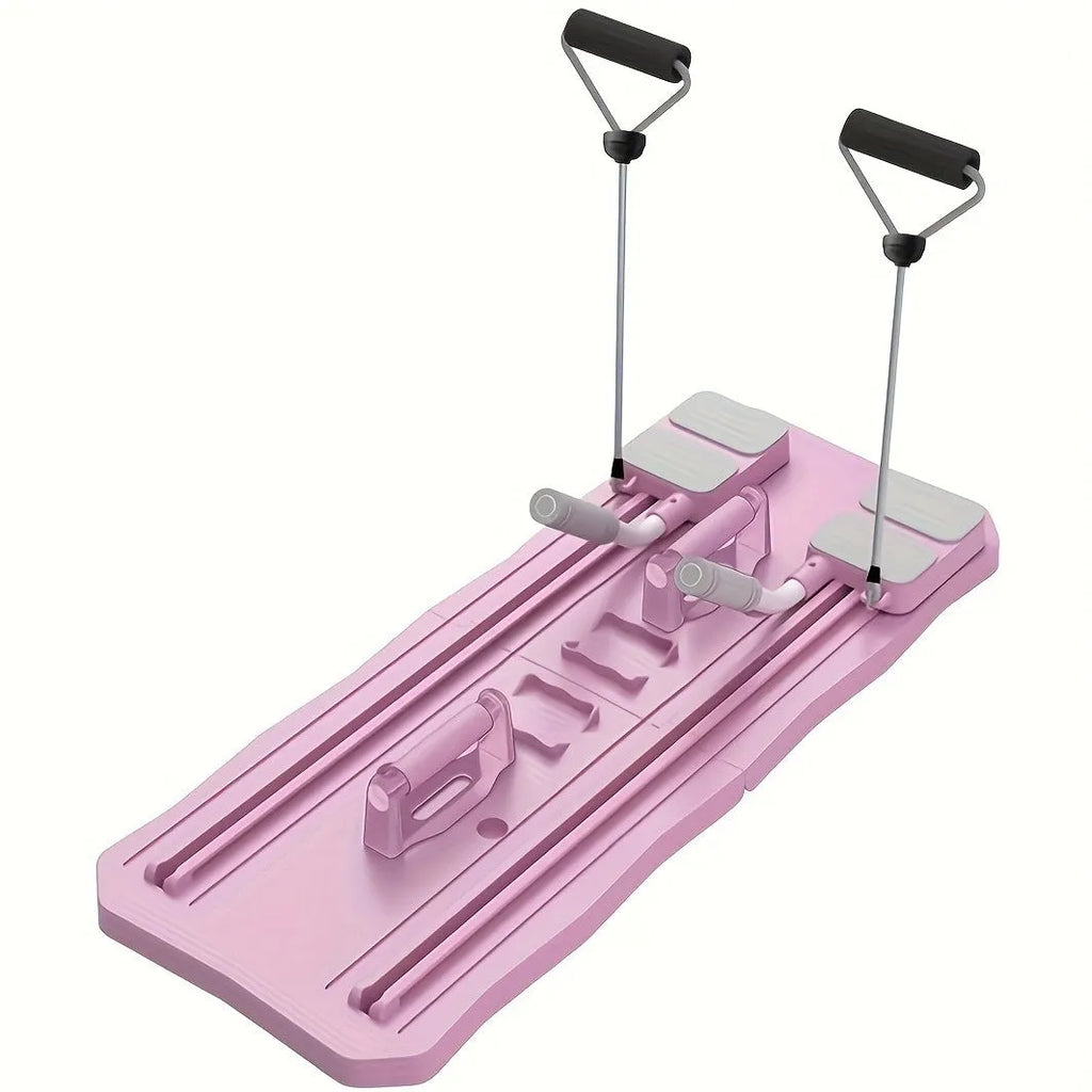 Blue multifunctional supine board with wheels for home abdominal and core exercises