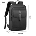 Black Oxford cloth backpack with sewing line detailing for business and urban use