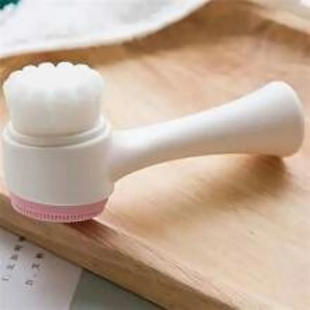 Blue pet paw brush for dog and cat grooming with easy-clean nylon construction