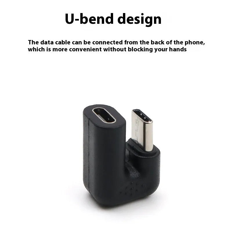 Plastic male to female adapter extension cable with U-bend design and four additional adapters