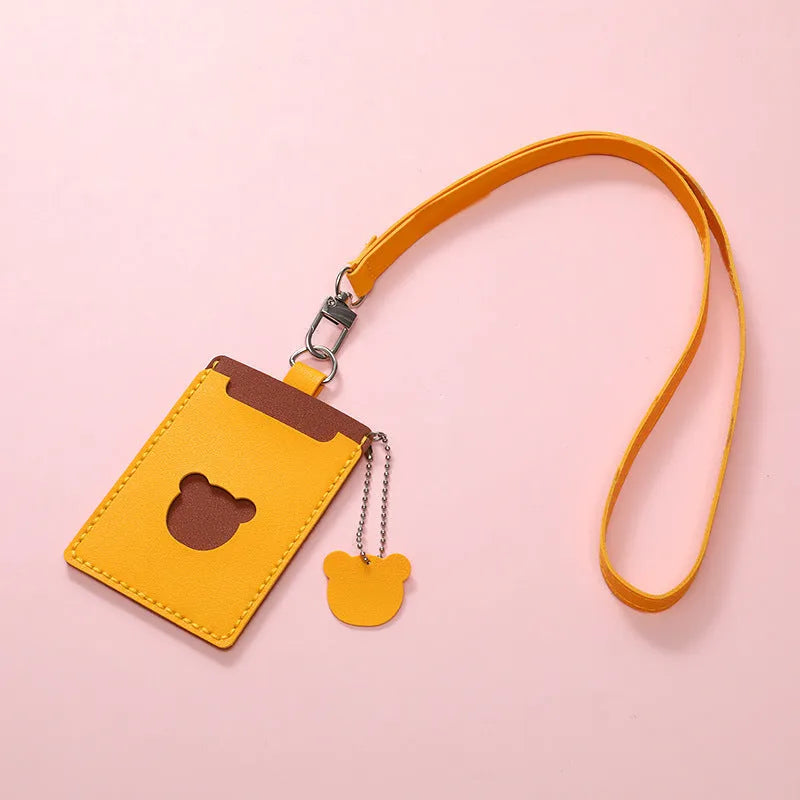 Handmade DIY cartoon PU card holder in blue whale design with lanyard, ultra-light