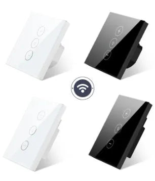120 Type Wi-Fi smart dimmer switch with touch glass panel in black or white colour.