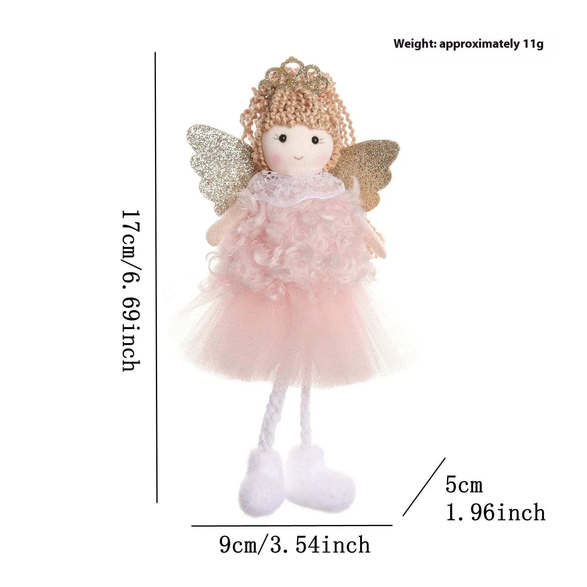 Cloth Christmas angel girl pendant hair accessory for high ponytails in cartoon style