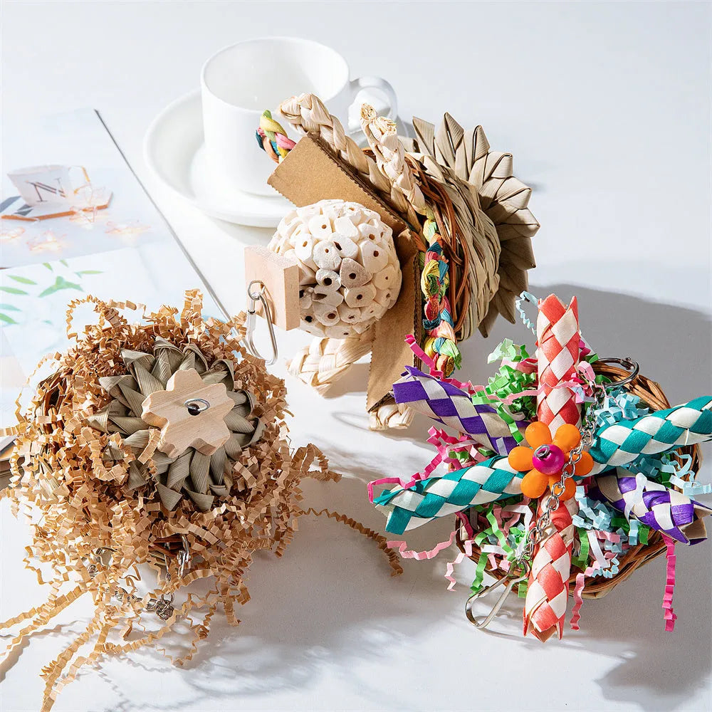 Parrot molar gnawing toy for medium to large birds with three size options