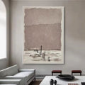 Handmade abstract oil painting on canvas, rolled and unframed, vertical one-panel wall art for living room or bedroom