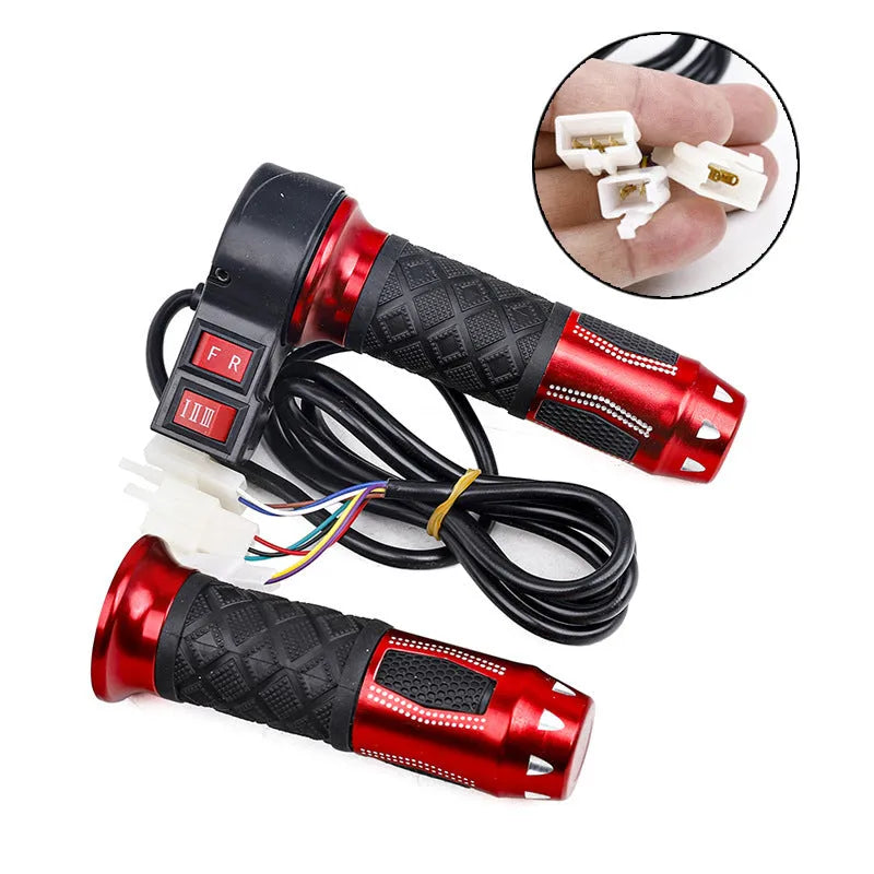 Plastic three-speed rotating throttle handle kit for three-wheel electric vehicle modification.