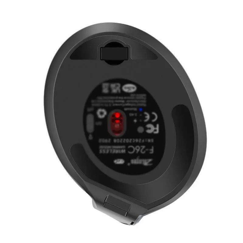 Grey vertical grip wireless mouse with Bluetooth connectivity for laptop use