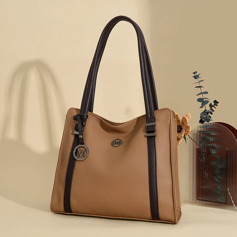 Women's soft genuine leather retro crossbody handbag in multiple colours with double strap.