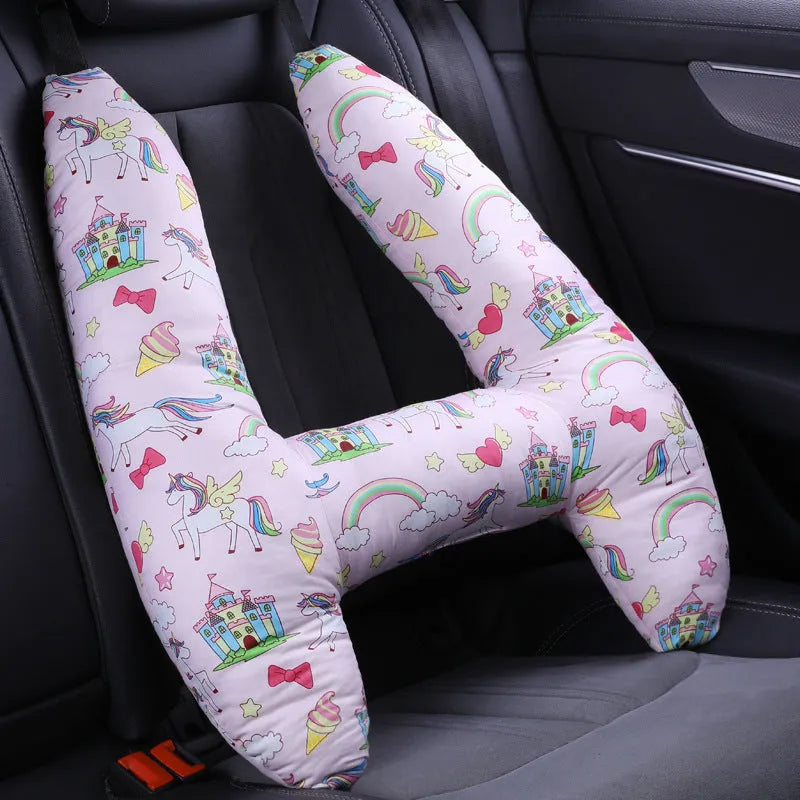 55x70cm car headrest pillow with pearl cotton filling in a selected pattern.