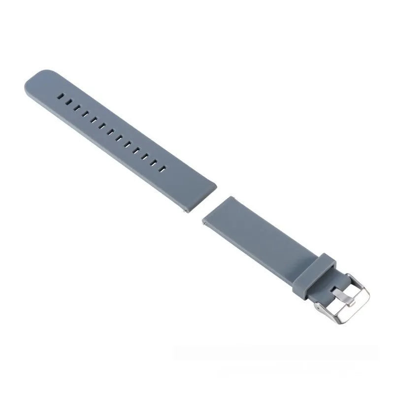 Solid colour silicone replacement watch strap for Garmin Forerunner 245 with straight buckle