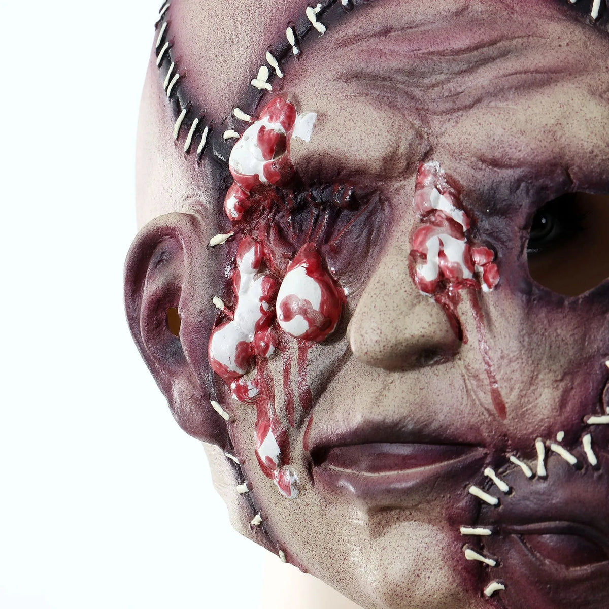Adult three-sided grimace horror mask made from natural latex for Halloween cosplay.