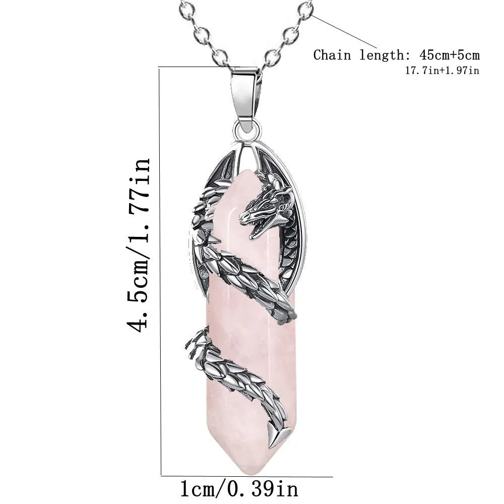 Crystal flying dragon pendant necklace with polished finish, available in multiple colours and chain, leather rope, or single pendant options.