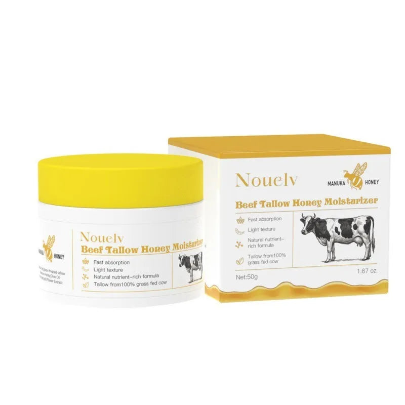 50g jar of honey and tallow moisturising cream for dry and combination skin