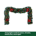 Christmas rattan cane with PVC pine cone bow decoration in European modern art style