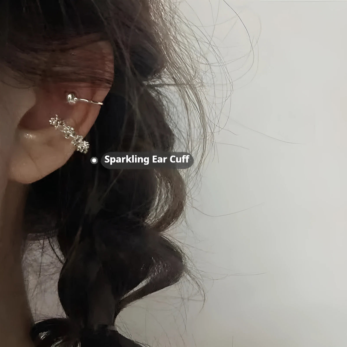 Geometric irregular frosty finish clip-on earrings in alloy with asymmetric design