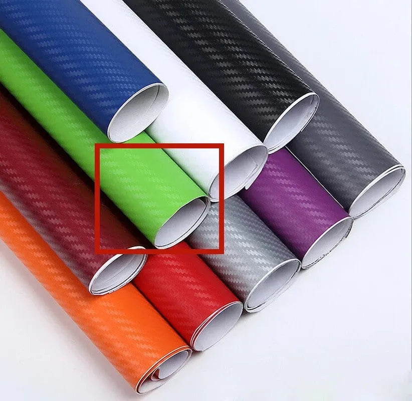 Roll of 3D carbon fibre car sticker in multiple colour options for vehicle interior and exterior decoration