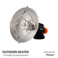 Black and orange portable outdoor heating stove with automatic ignition for camping
