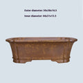 Purple sand rectangular flowerpot with handmade double pumping angle design