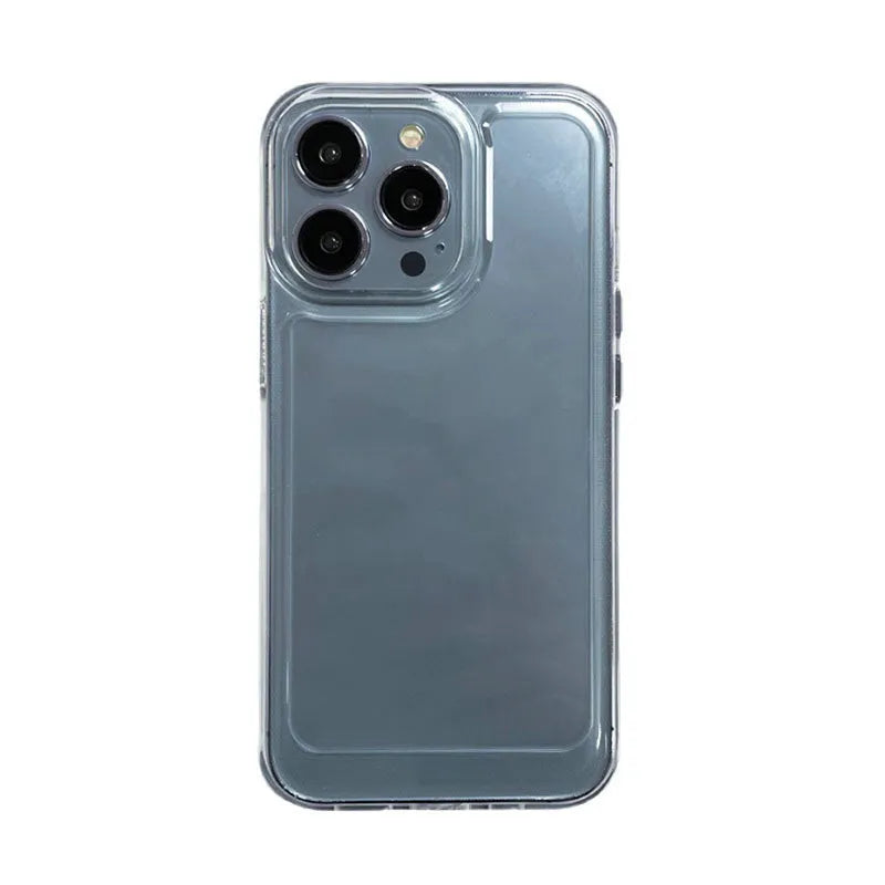 Transparent shockproof TPU phone case in Space Shell colour for iPhone models, back cover style.