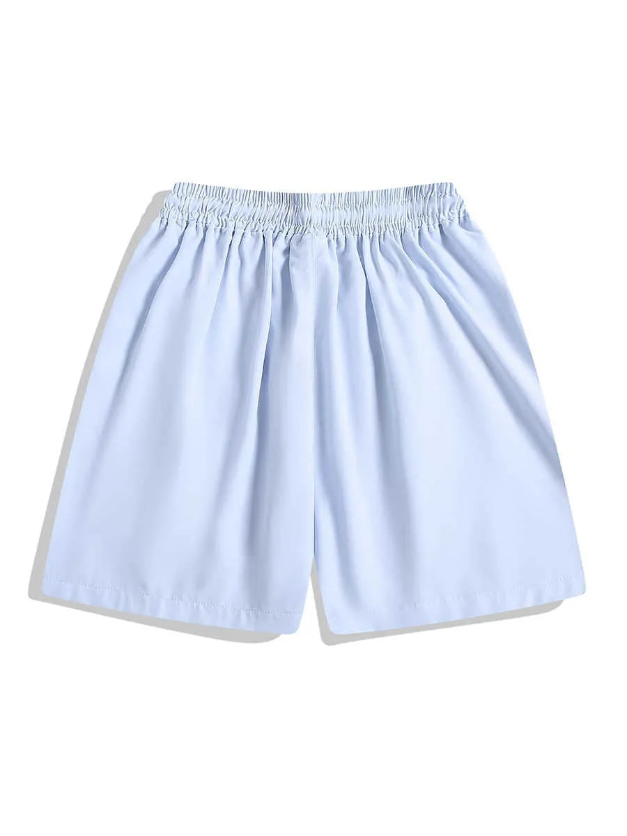 Men's black quick-drying sports shorts with elastic waist and straight-leg design for training