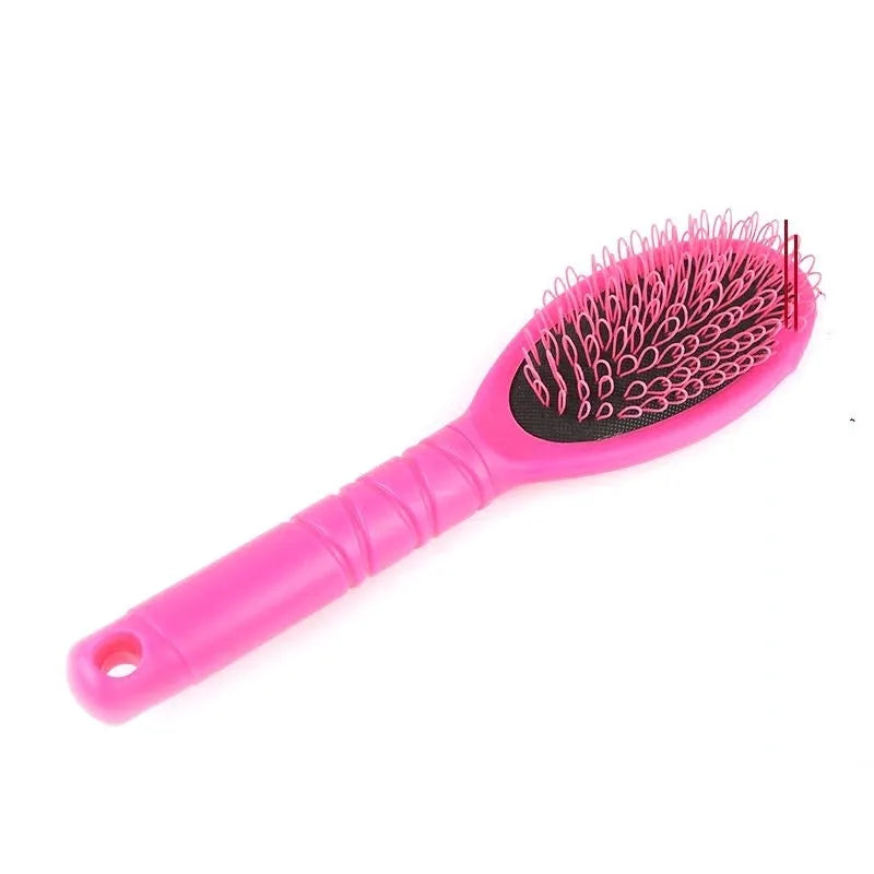 Black ring tooth hair extension comb with airbag cushioning on white background