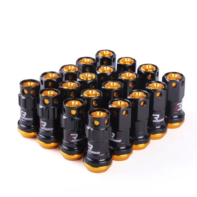 Aluminium alloy automobile wheel hub nuts in multiple colours with M12 thread specifications
