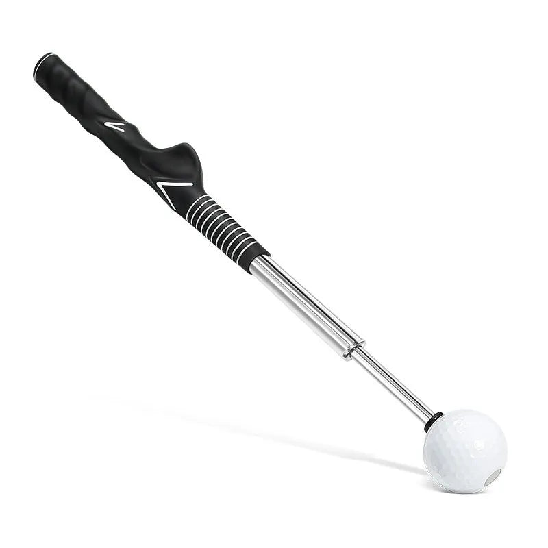 Telescopic golf swing simulator trainer in stainless steel with adjustable extension