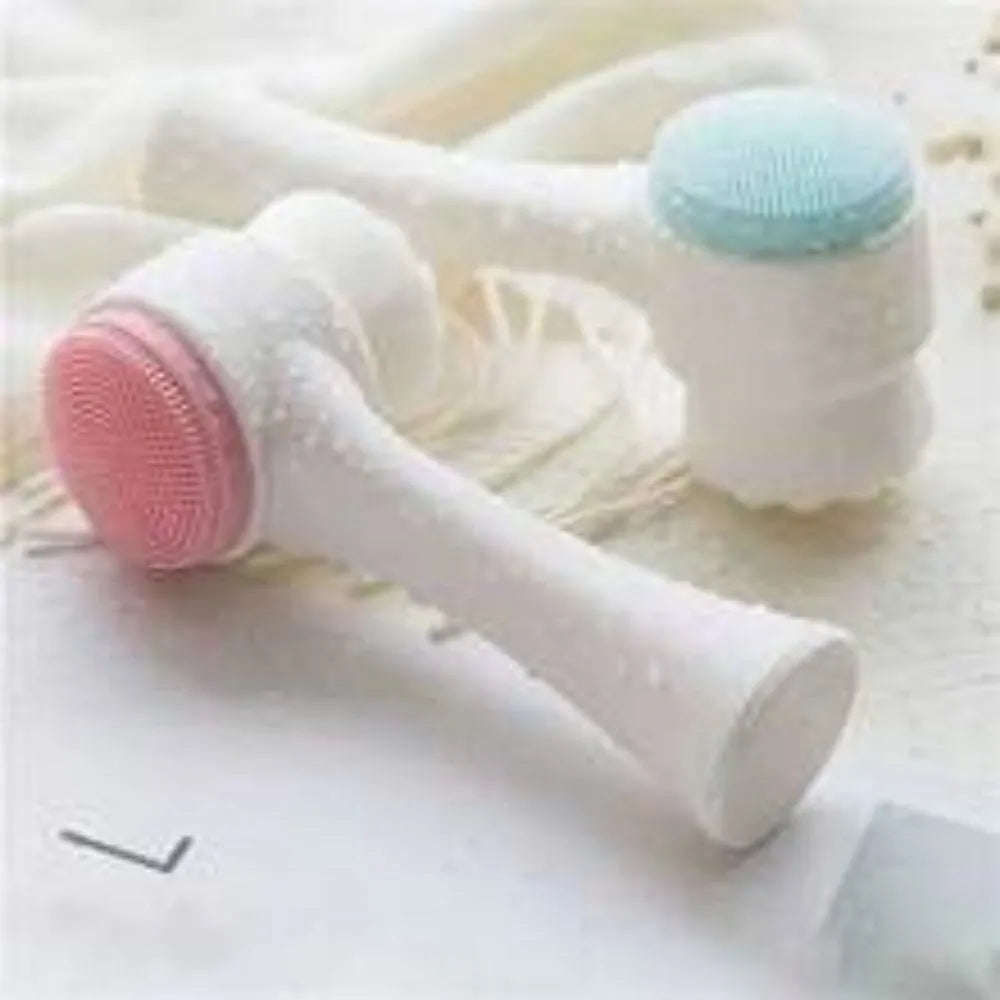 Blue pet paw brush for dog and cat grooming with easy-clean nylon construction