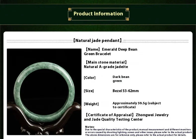 Natural emerald bean green beaded bracelet for women on a gift box.