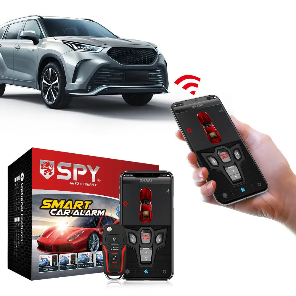 Red and Frosted Black one-way remote control car alarm system with two remotes for 3000m vehicle security
