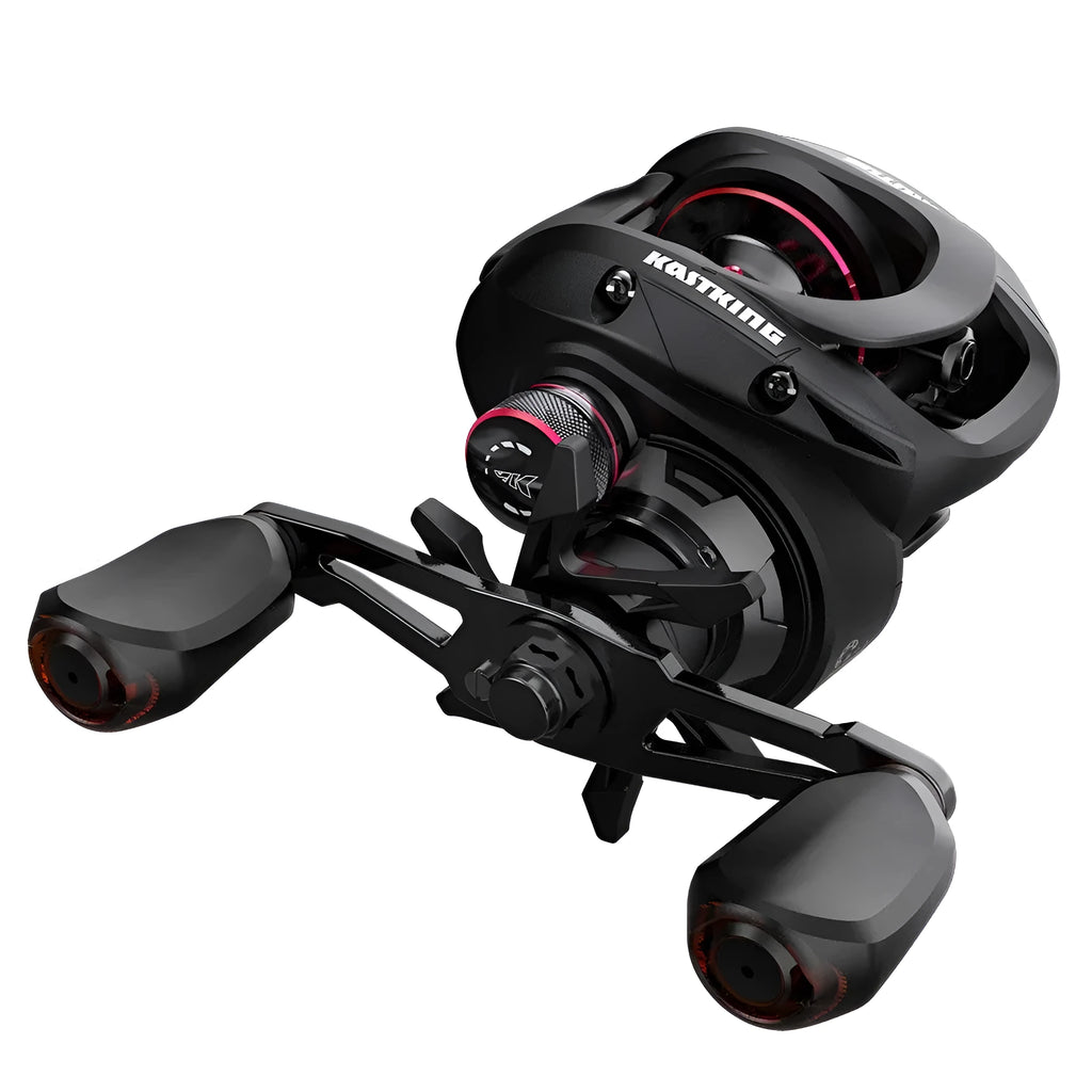 Drip wheel lure fishing reel with metal construction and rocking wheel mechanism