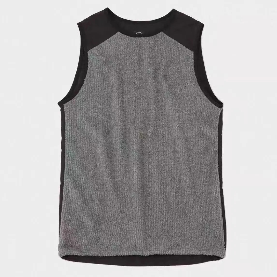 Men's solid colour lightweight fleece lined thermal vest in gray, loose fit sports style