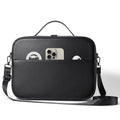 Black superfiber Vision Pro MR glasses storage box showing size and compact design.