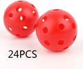 Multi-coloured 26-hole golf practice balls showing red, blue, green, orange, white and yellow options