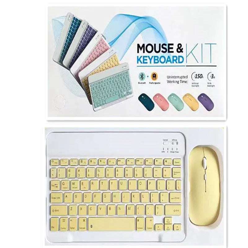 10-inch Bluetooth keyboard and wireless mouse set in multiple colour options with USB linker