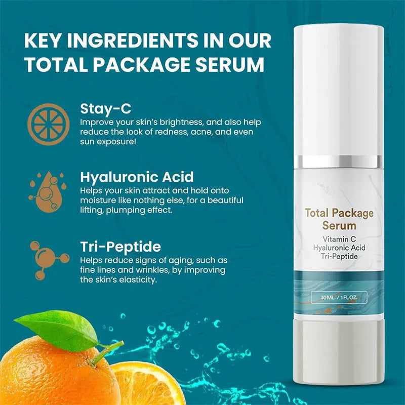 30ml bottle of transparent facial essence serum for moisturising and brightening skincare