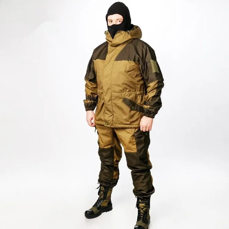 Special Forces tactical mountain battle suit in cotton blend fabric, shown in a camouflage colour option.