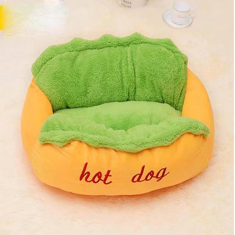Removable mat dog bed with flannelette top and anti-slip base in grey colour