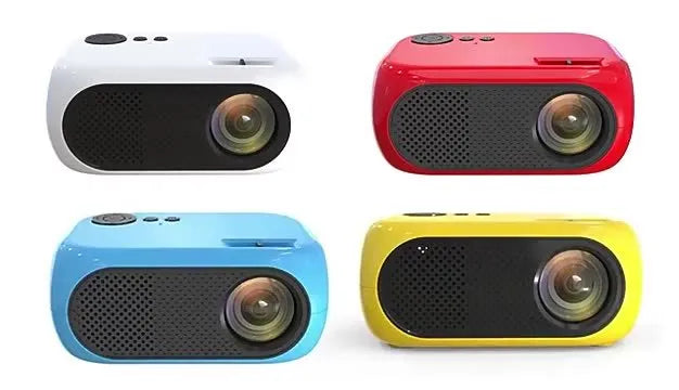 M24 Micro Mini Projector in gold or white colour with compact 190x168x82mm size and 252g weight