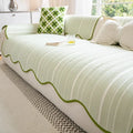 Special-shaped straight row ice silk sofa cover with non-slip cushioning in grey colour