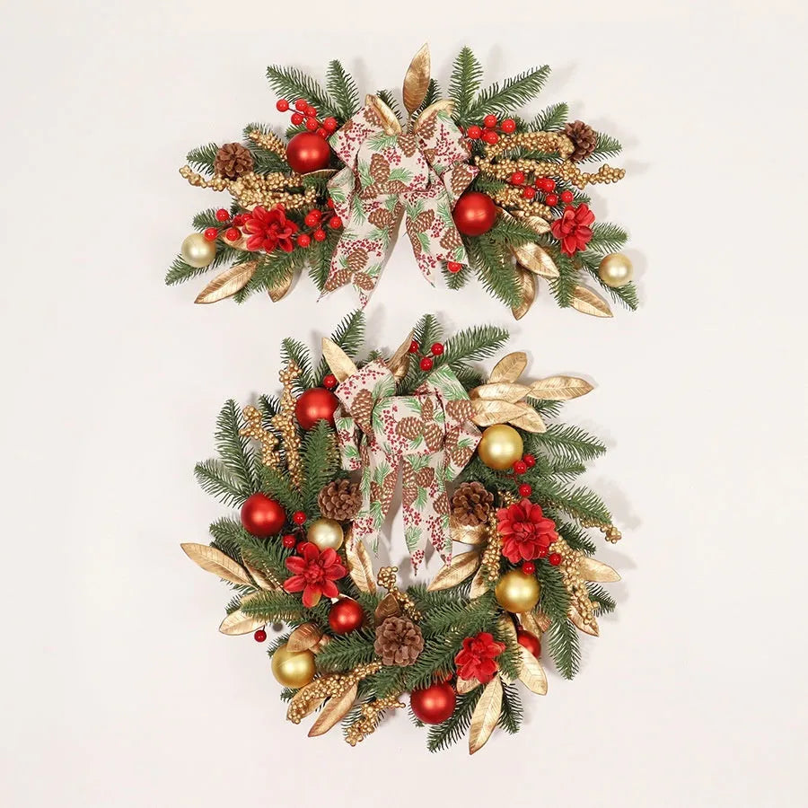 Plastic American country style Christmas garland options for walls, mantels and ceilings.