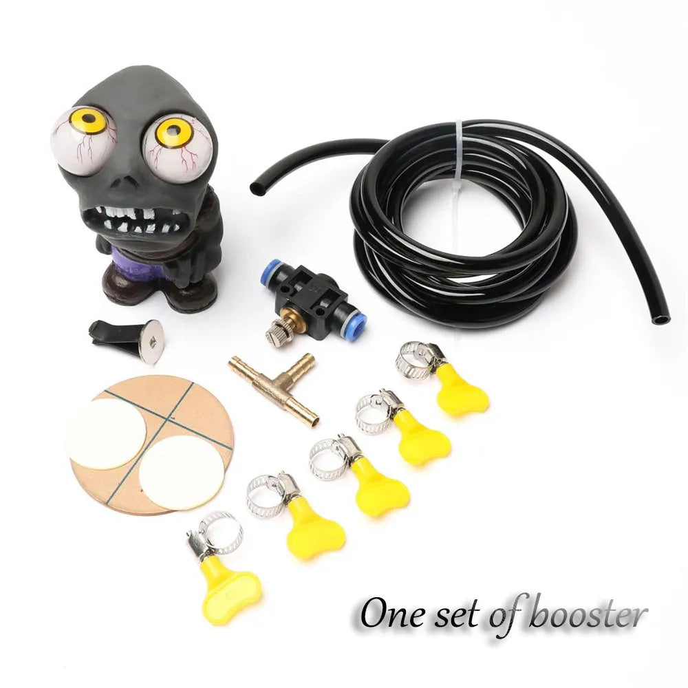 Turbo car decompress ornament kit with pressure regulating valve and decorative doll for turbocharged vehicles