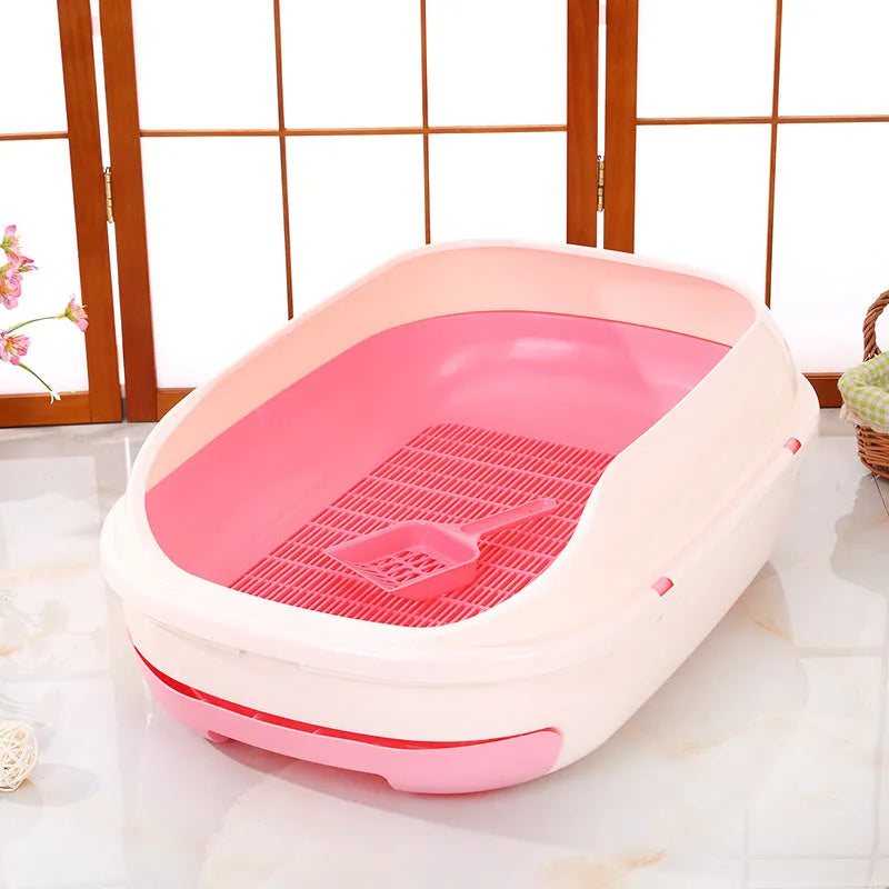 Semi-closed grid drawer cat litter box, large 51 x 40.5 x 20.5 cm, PP, available in five colours
