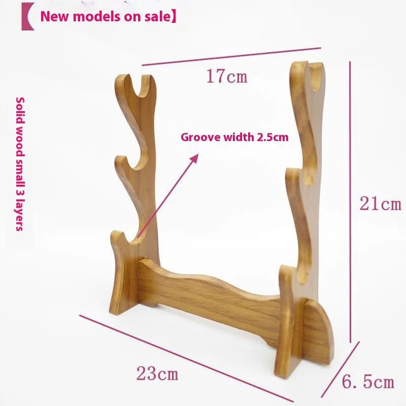Handmade wooden multi-layer bracket shelf with Chinese style decorative details