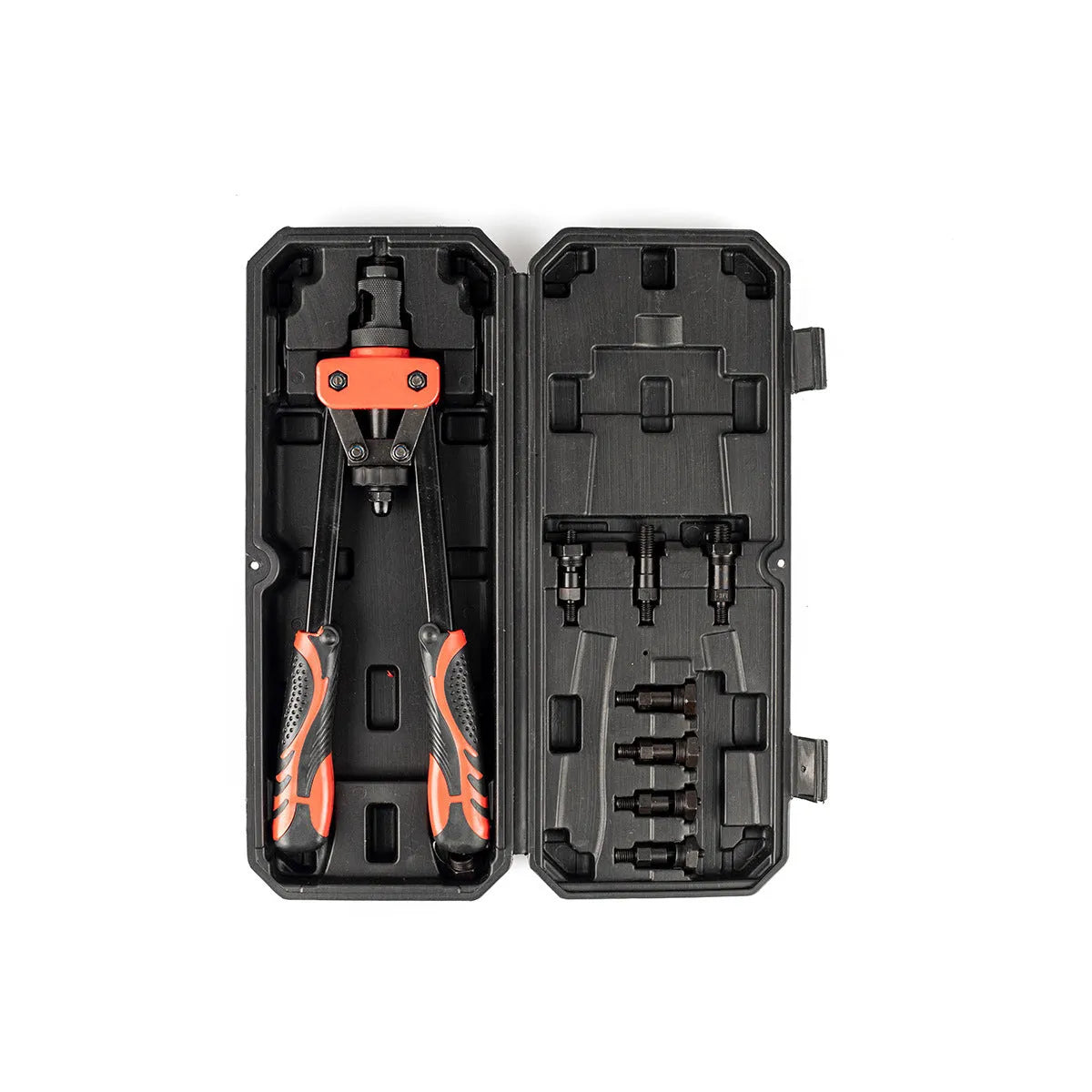 CQ14 alloy steel rivet nut pull-setter tool with 37cm handle and six interchangeable M3 to M10 tips