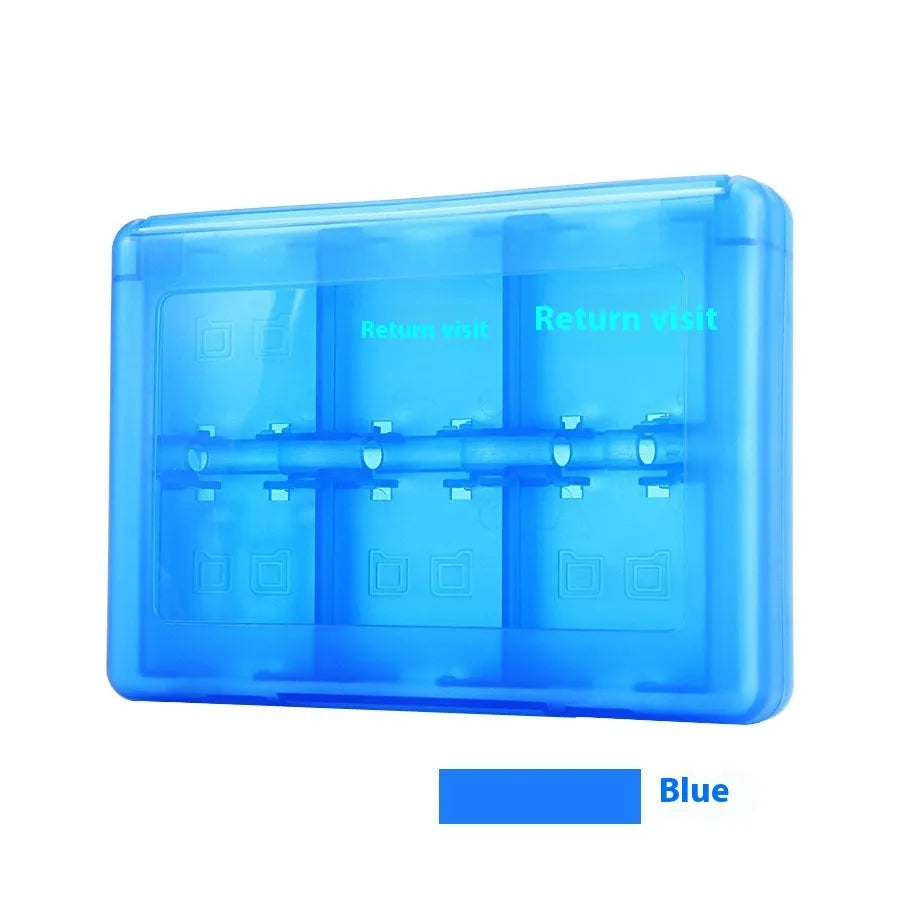 Black NDS 3DS game card storage box holding multiple game cartridges