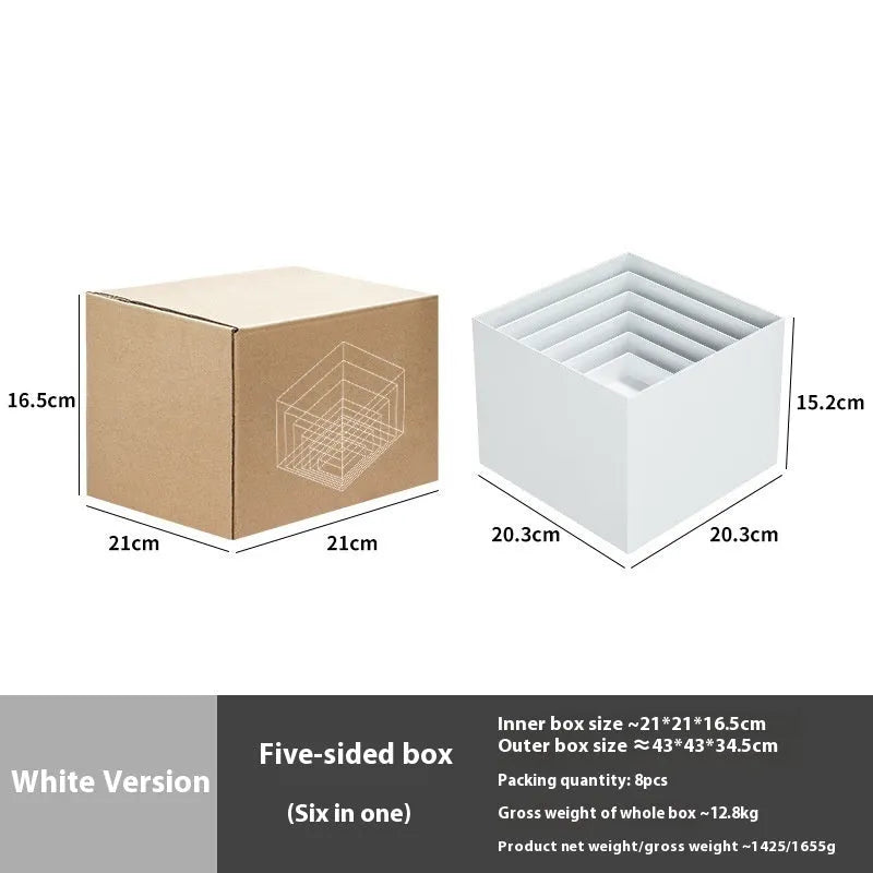 White Suit Cube plastic dessert display stand with multiple tiers for cake shop presentation