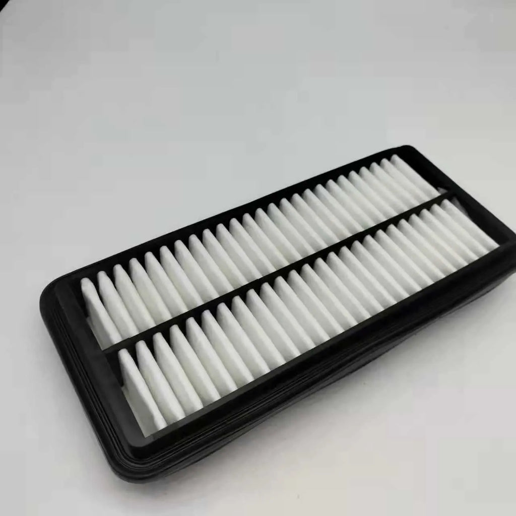 Car air filter with 256x113x40mm dimensions and black filter media for modern vehicles